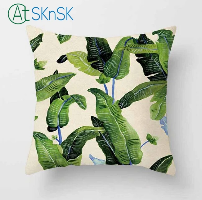 2 ks/veľa 45x45cm bytový textil módne tropických rastlín, tlačené vankúš prípade vankúš štvorcový vankúš domov dekoratívne