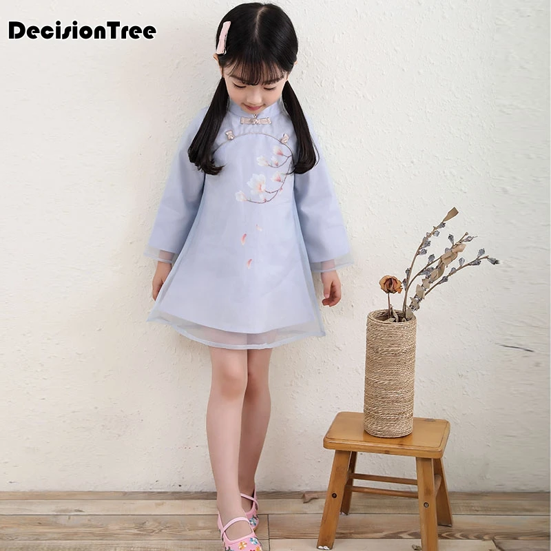 2019 nové krásne baby qipao dievča šaty dieťa čínsky pao cheongsam rok darček detské oblečenie dragon phoenix