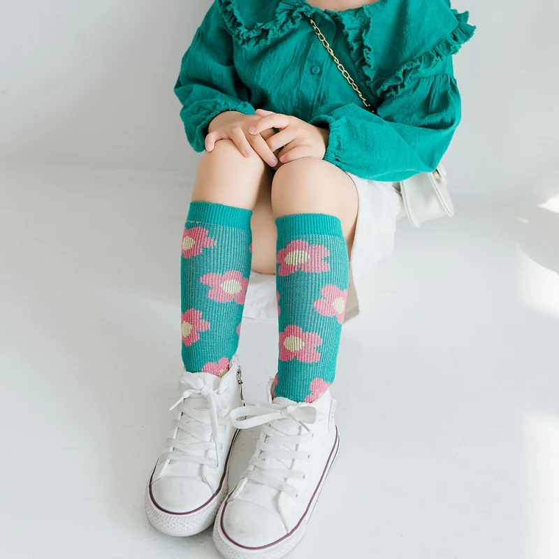 2020 Detí Ya Drobné Kvety Bavlna Ventilátor Roztomilý Rovno Ponožky Farebné Trubice Ponožky Nové Predaj