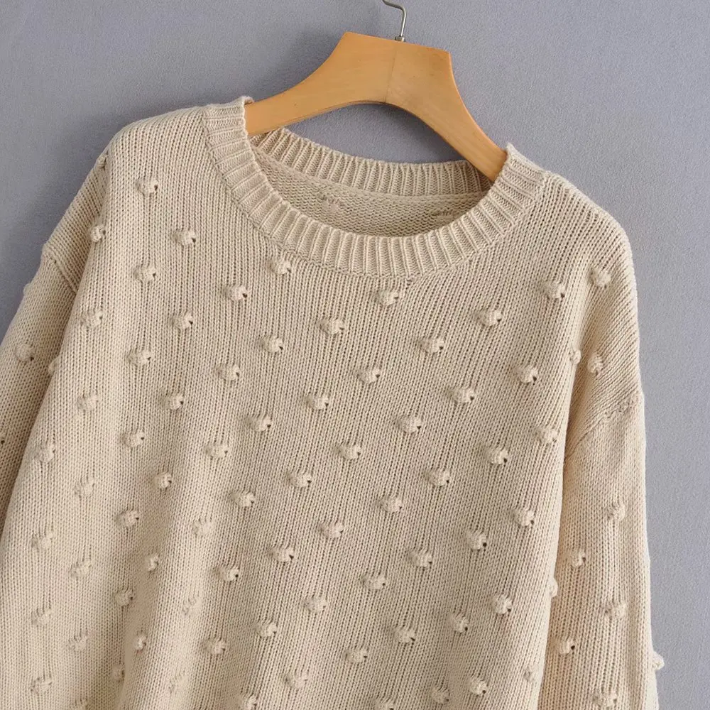 2020 ženy móda loptu dekorácie základné pletenie sveter jeseň farbou bežné pulóvre chic dlhý rukáv voľný čas topy S087