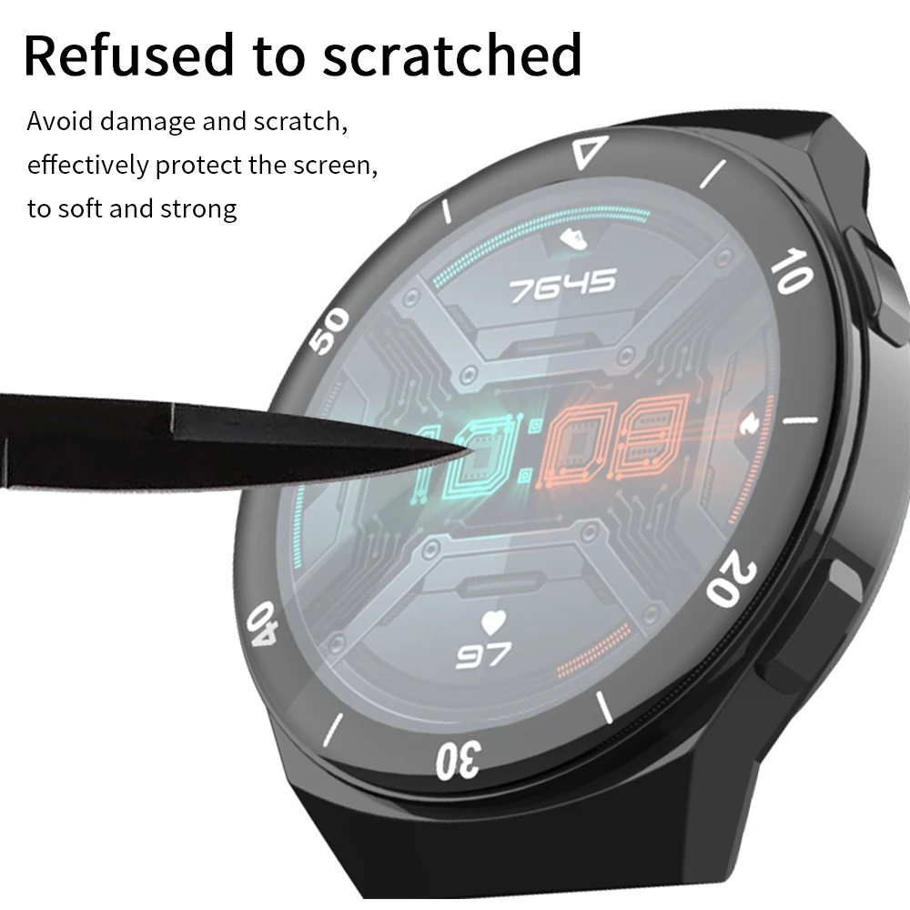 3D Zakrivené Hrany Mäkké Vlákno Sklo Ochranný Film Kryt Na Huawei Sledovať GT 2e/GT2 E Smartwatch Full Screen Protector 46 mm Prípade