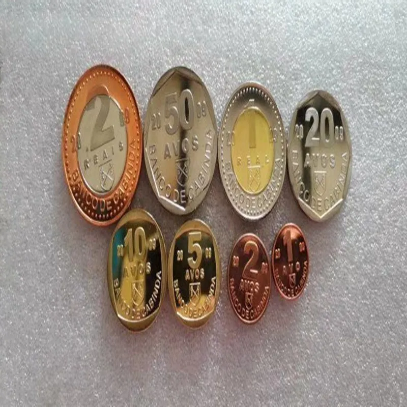8pcs Kabenda Tesár (predtým portugalčina-teraz obsadená Angola) mince originálne mince Plné rýb verzia 2009 rok