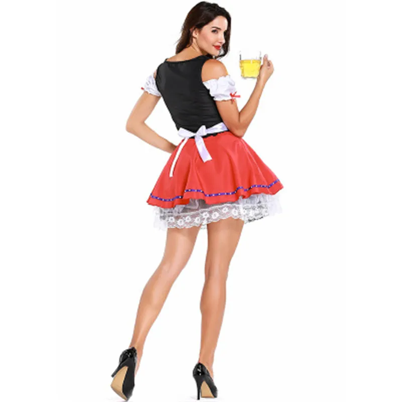 Cosplay Kostým Slúžky Maškarný Cosplay Nemecké Pivo Dievča Kostým Sexy Dirndl Deguisement Halloween Kostýmy Pre Ženy