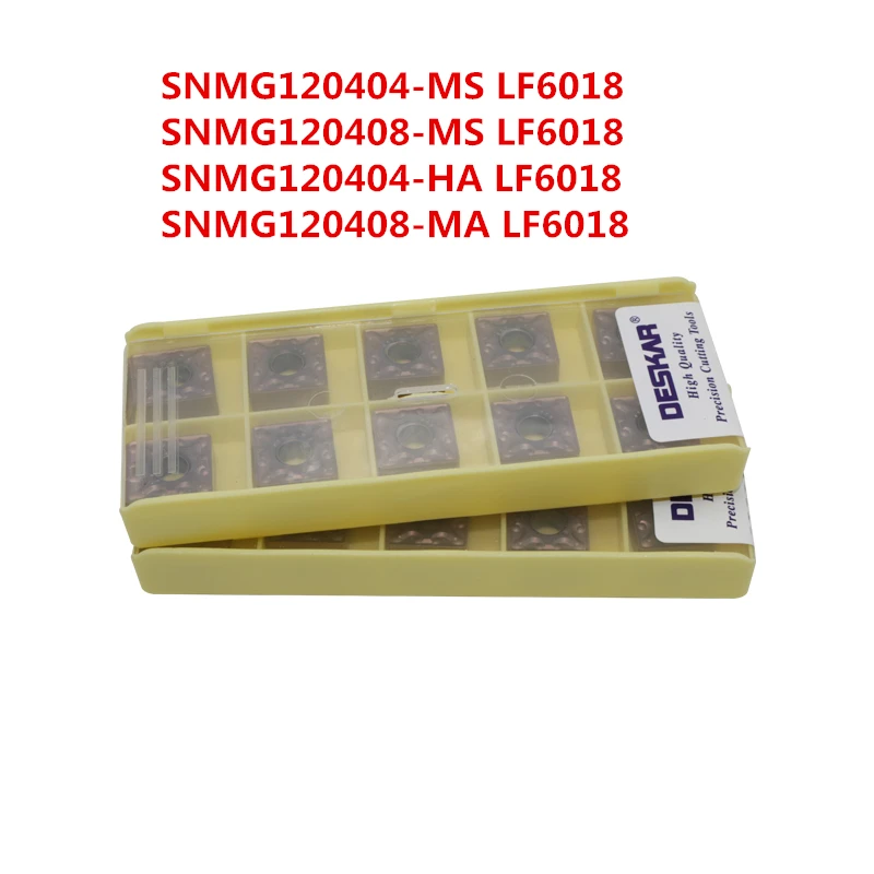 DESKAR SNMG120404-MS/SNMG120408-MS LF6018/SNMG120404-HA/SNMG120408-MA LF6018 CNC karbidu vložky Pre nehrdzavejúcej ocele 10PCS/BOX