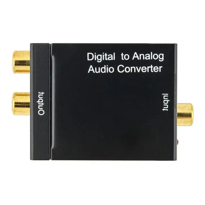 Digitálny Optický Toslink SPDIF Koaxiálny Na Analógové RCA Audio Converter Adaptér, Čierna
