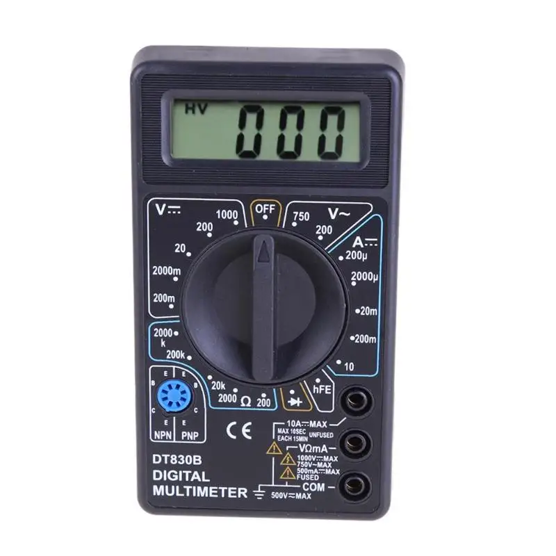 DT-830B LCD Digitálny Multimeter AC/DC 750/1000V Amp Volt Ohm Tester Meter Tester 0.5