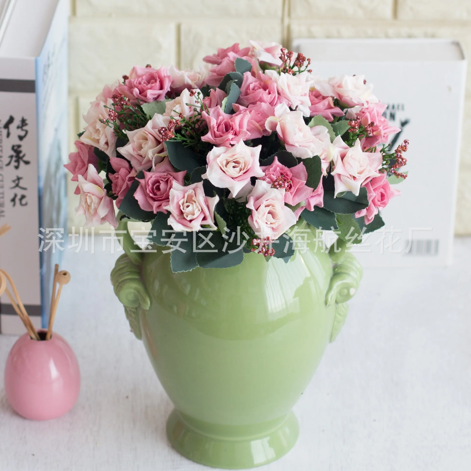 Hodvábneho Kvetu Imitácia Kvety 10 Vedúci Olejomaľba Južná Kórea Rose Rose Umelý Kvet Bytové & Dekorácie
