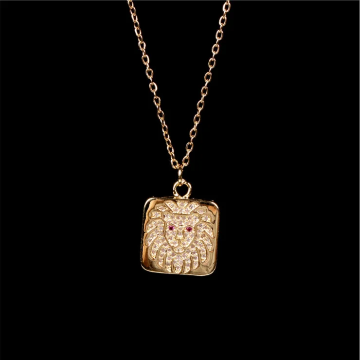 IN štýl hip-hop lion king náhrdelník micro zirkón lev hlavu náhrdelník