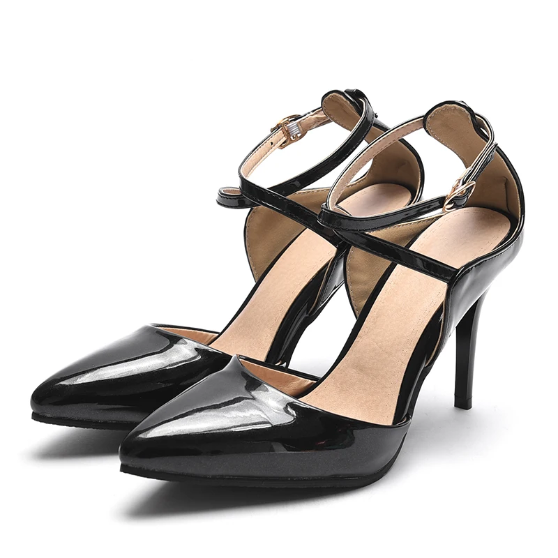 JK Kríž Popruh Sandále Ženy 2019 Patent Pu Letné Sandále Svadobné Topánky Žena Tenké Vysoké Podpätky, Topánky Žena Plus Veľkosť 30-48