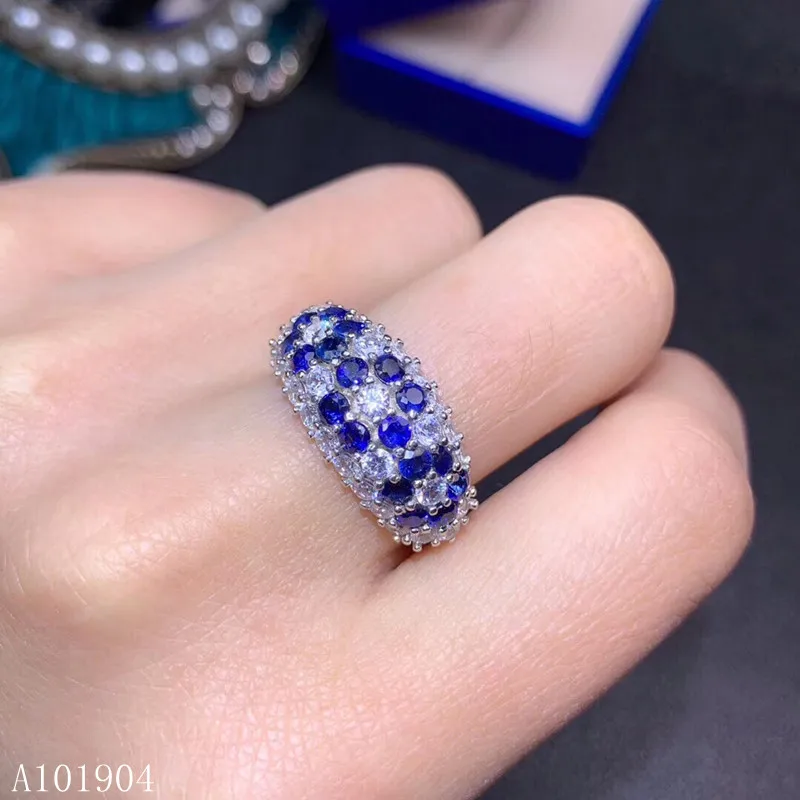 KJJEAXCMY boutique šperky 925 sterling silver vykladané prírodné sapphire žena luxusný prsteň podpora detekcie