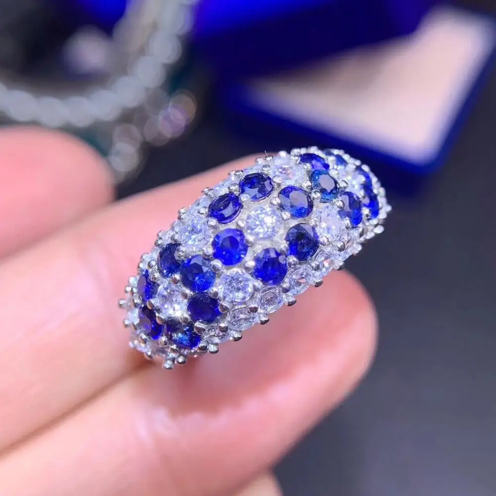 KJJEAXCMY boutique šperky 925 sterling silver vykladané prírodné sapphire žena luxusný prsteň podpora detekcie