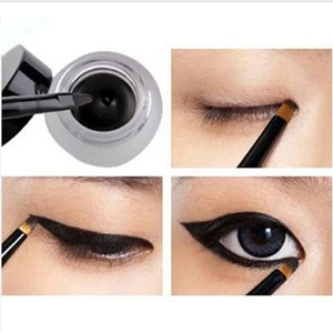 Kozmetický Set Black Tekuté Očné Linky, Nepremokavé Eye Liner Ceruzka Tieň Gélové Očné Make-Up + Čiernym Štetcom