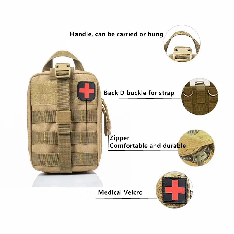 Lekárničky záchrannej zdravotnej Pás Taška pre Outdoor Camping, Horolezectvo, Turistika Cestovanie Vojenské Armády Lov Nástroj Prežitia