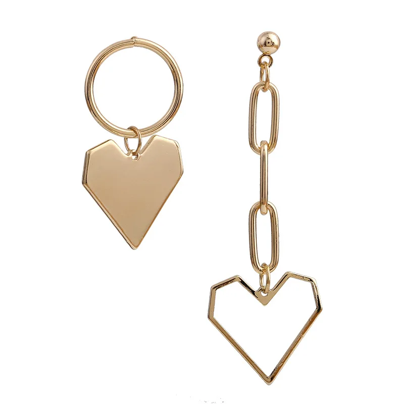 Móda Zlatá Farba Asymetrické Reťazca Láska Srdce Drop Náušnice Pre Ženy 2020 Nové Šperky Vyhlásenie Náušnice Pendiente Brincos