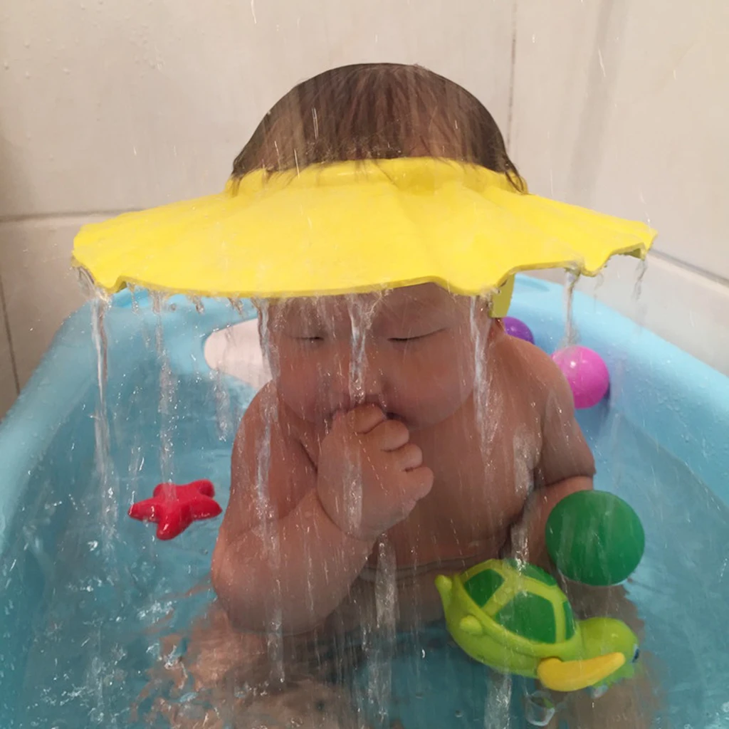 Nastaviteľné Ľahký Baby Kúpeľ Spp EVA Plastové Nepremokavé Sprchové Čiapky Klobúk Deti Batoľa Šampón Kúpeľňových Doplnkov