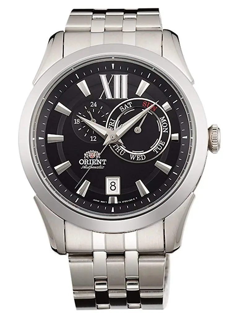 ORIENT FET0X004B automatické pánske hodinky black dial-kalendár-z nerezovej ocele, automatické pánske hodinky black dial