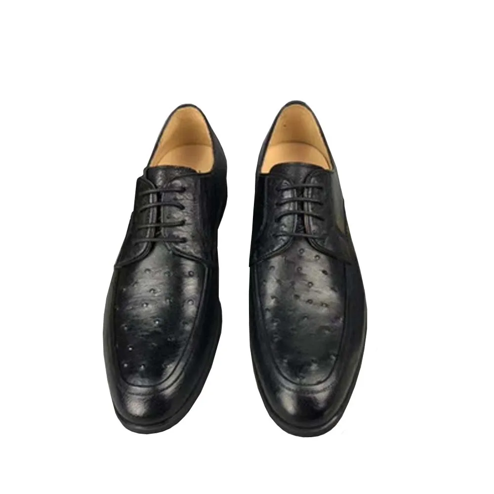 Ousidun nové Pštrosie kožené mužské Šaty topánky business voľný čas Kola hlavu pánske kožené topánky mužov formálne topánky