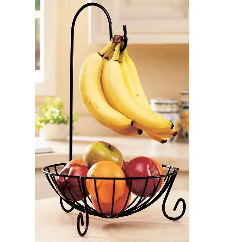 Praktický Stolový Kovové Ovocný Kôš Odnímateľný Banán Vešiak Skladovanie Držiteľa Háčik