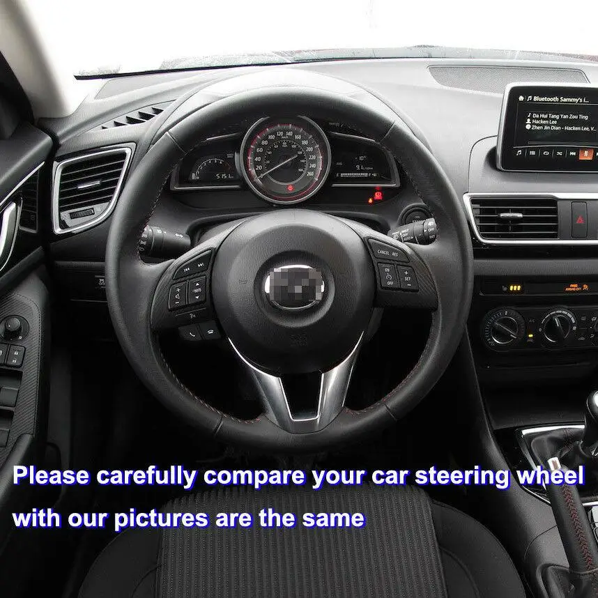 Pre Mazda CX-5 CX-3 Mazda 3 prispôsobené volant, kryt Čierne Diery Kože