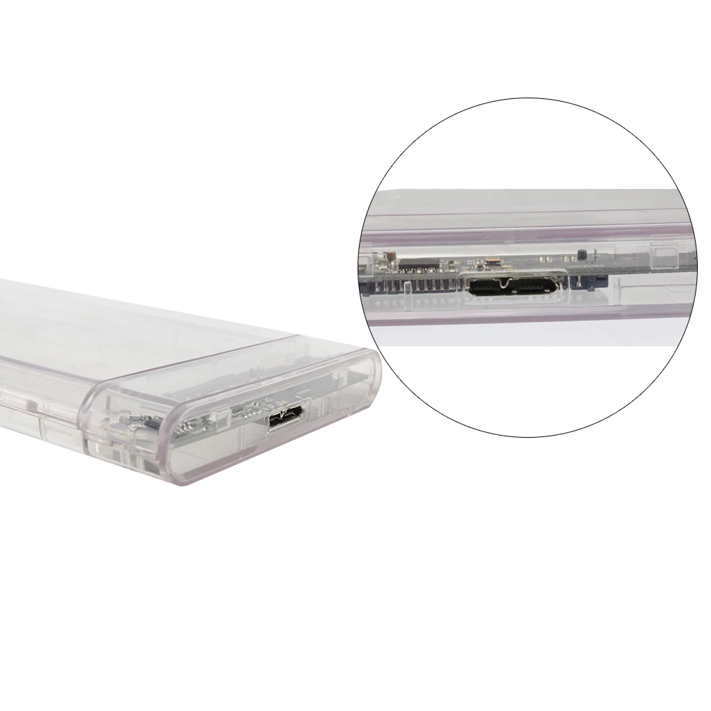 Prenosné 2.5 palcový Transparentný HDD Prípade SATA 3.0 USB 3.0 Externý Pevný Disk SSD Krytu Box