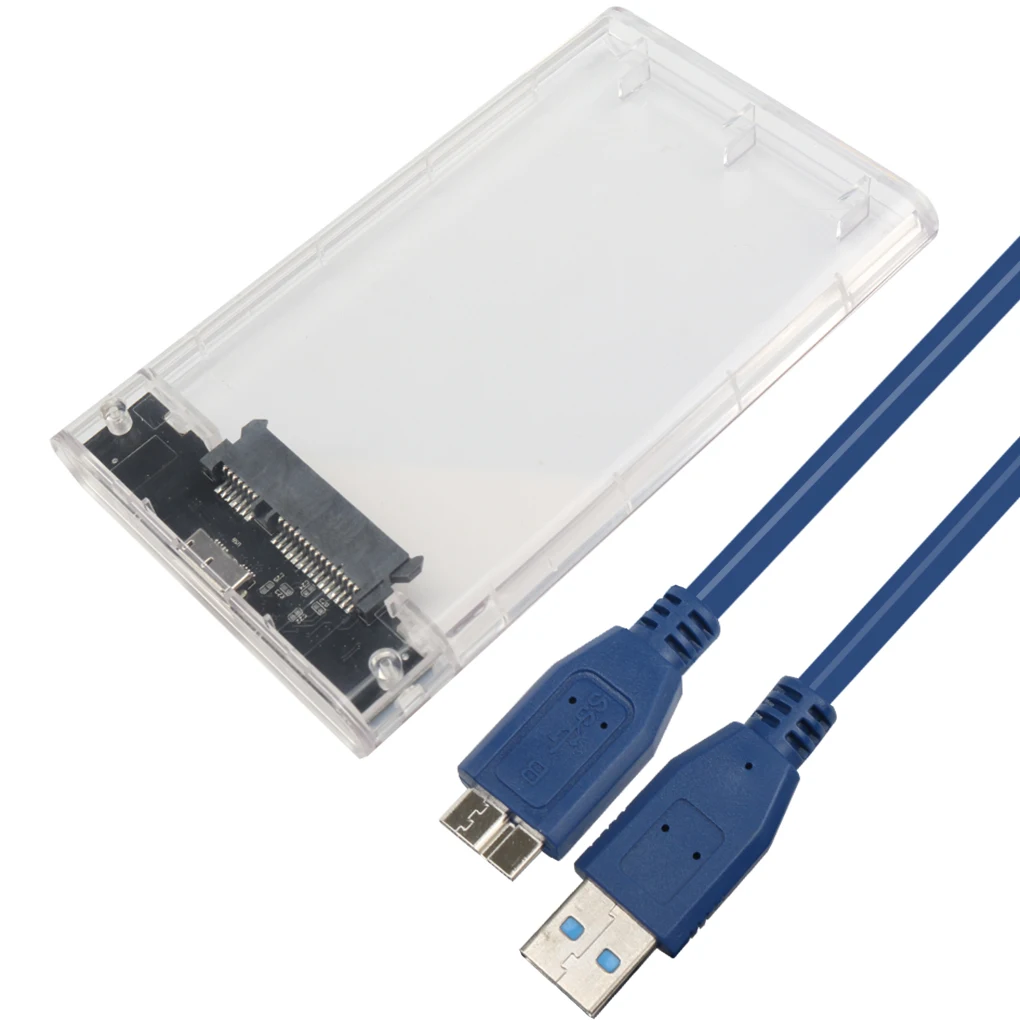 Prenosné 2.5 palcový Transparentný HDD Prípade SATA 3.0 USB 3.0 Externý Pevný Disk SSD Krytu Box