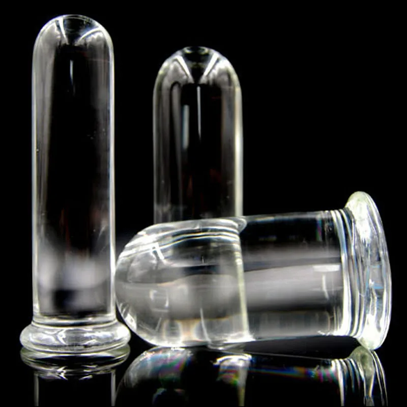 Priehľadný sklenený análny konektor set 3ks, análny dilator dilator dospelých masturbator zadok plug dilda sexuálne hračky pre ženy buttplug
