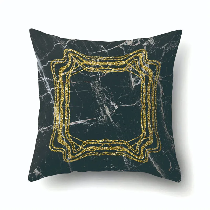 Smiry cestovné spanie polyester Čierny mramor kvet vankúš 45*45 cm moderná obývacia izba vankúš domova