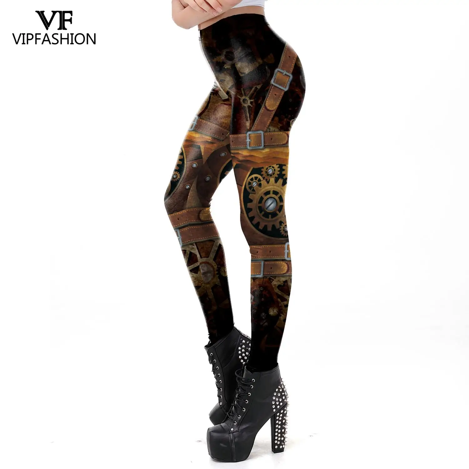VIP MÓDNE Ročník Výstroj 3D Vytlačené Steampunk Ženy Slim Leggins Cvičenie Nohavice Fitness Sexy Leggins