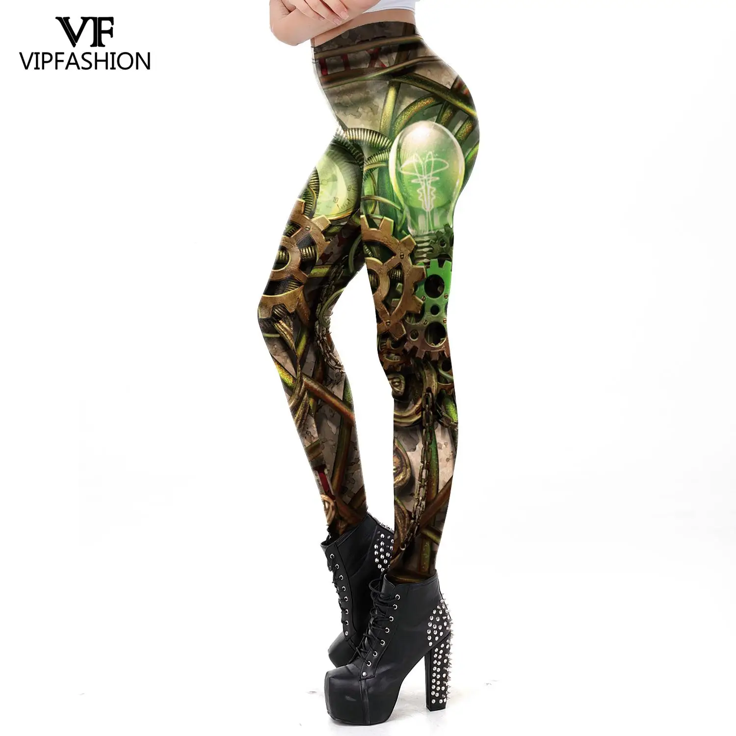 VIP MÓDNE Ročník Výstroj 3D Vytlačené Steampunk Ženy Slim Leggins Cvičenie Nohavice Fitness Sexy Leggins