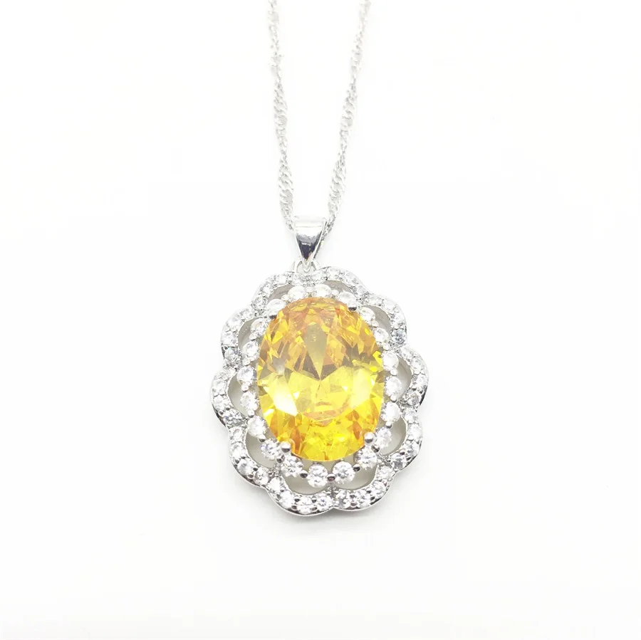 Vysoká Kvalita Kolo žltá Anstrian Crystal Dámske Šperky Rýdzeho Striebra 925 Módne Šperky Sady Vianočné Darčeky