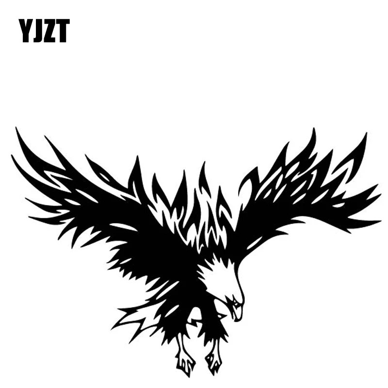 YJZT 17.9 CM*12.1 CM Eagles Dekor Vzor Vinyl Odtlačkový Telo Auto Príslušenstvo Vinyl Odtlačkový Čierna/Strieborná C4-2357