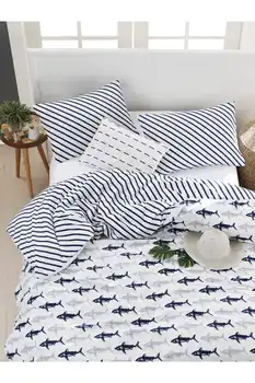 100 prírodnej Bavlny, Dvojité Osobnosti Perinu nastaviť Shark Laci-Biela darček zľavu home posteľná bielizeň pekný kvality