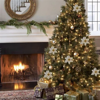 10Pcs Lesk Domova Kvet Vianočný Dekor Veniec Strom Dekorácie Darček Strany Svadobný Kvet Zápisník Girlandy Ratan