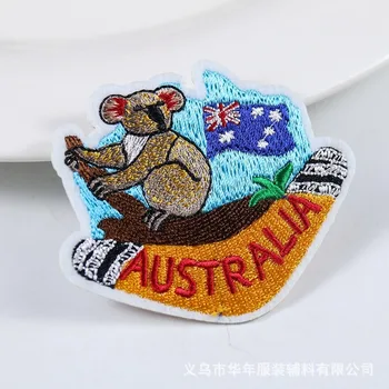 10pcs/mnoho Austrálskych Zvierat Vlajkou Výšivky Patch Bunda Jean Batoh Oblečenie, Dekorácie Doplnok Železa Prenos Tepla Nášivka