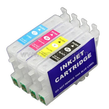 10setsT0611 naplniteľné atramentom cartridge pre Epson D68/D88/DX3800/DX3850/DX4800/DX4850 s OBLÚKOM čip