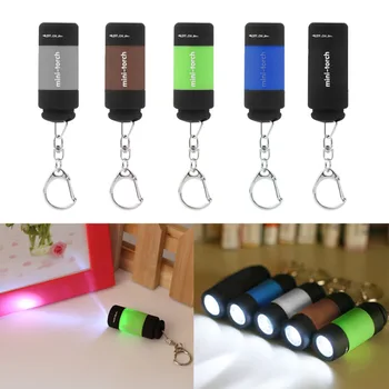 1Pcs Prenosný Mini Keychain Pocket Torch USB Nabíjateľné Svetlom Baterky Lampy 0,5 W 25Lm Multicolor Mini-Horák, Veľkoobchod