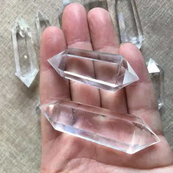 1pc Prírodná Biela Fluorite Crystal 50-60 MM Kremeň Kameň Bod Uzdravenie Šesťhranné Prútik Ošetrenie Kameňa