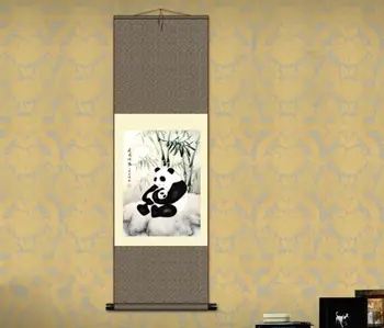 1pc Tradičný Čínsky hodváb Hodvábny prejdite maľovanie panda Gongbi maľovanie S030