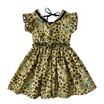 2-6Yrs Dievčatá Leopard Vytlačené Princezná Šaty, Oblečenie pre Deti, Letné Prehrabať bez Rukávov Šaty Dievčatá Bavlna Bežné Šaty, Oblečenie