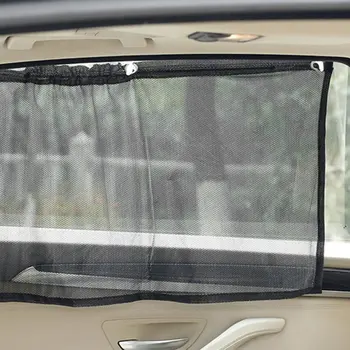 2 ks Čierne Auto slnečník Strane Nylon Mesh Okno Opony Skladacia Protislnečnú Ochranu proti UV žiareniu Auto Opony Auto Príslušenstvo