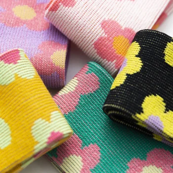 2020 Detí Ya Drobné Kvety Bavlna Ventilátor Roztomilý Rovno Ponožky Farebné Trubice Ponožky Nové Predaj