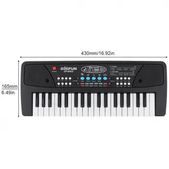 37 Kľúče ABS Elektronický Keyboard, Klavír, Digitálne Hudobné Tlačidlo Doska s Mikrofónom Deti Darčekové Hudobné Osvietenie