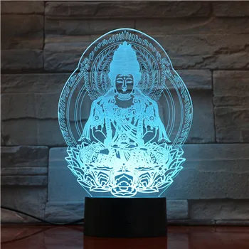 3D Lampa Hinduizmus Batérie Prevádzkované Farby s Diaľkovým pre Vianočné Dekorácie Krásne Cena pre Dieťa Led Nočné Svetlo Lampy
