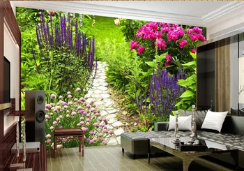 3D krajiny záhrada pozadie nástenná maľba 3d izba tapety krajiny stereoskopické 3d tapeta nástenné maľby