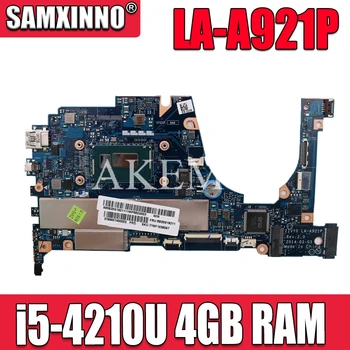 AKEMY Pre Lenovo YOGA 2 13 Notebook Doske FRU 5B20G19207 LA-A921P s I5-4210U 1.70 GHz CPU 4 gb RAM pôvodné mothebroard