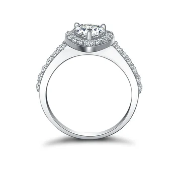 ANZIW Luxusné Srdce Tvar Biela Sona Halo Svadobné Prstene 925 Sterling Silver Ženy, Svadobné Zapojenie Výročie Strany Krúžky Dary