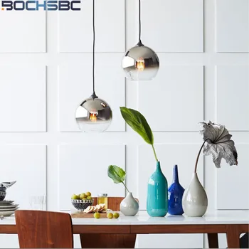 BOCHSBC Nordic Jednu Hlavu sklenenú Guľu Prívesok Žiarovka E27 barovým pultom Reštaurácia Závesné Osvetlenie Jedáleň, Obývacia izba, Kuchyňa Hanglamp