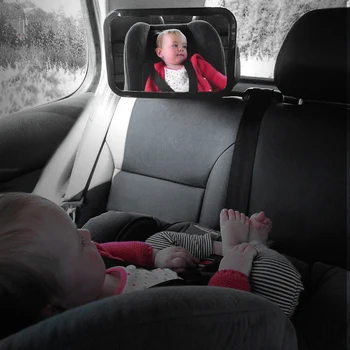 Baby Auto Mirror Čierne Zadné Sedadlá Spätné Smerom Na Opierku Hlavy Mount Morrir Nastaviteľné Dieťa Dieťa Bezpečnosti Monitora Auto Van Príslušenstvo
