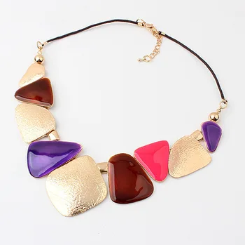 Collier femme jedinečné farebné geometrie tvaru rozdielne kameň náhrdelníky pre ženy, doplnky, darčeky SF91259