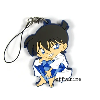 Detective Conan Prípade Uzavretá Gumy prívesok Päsť Blue Sapphire anime Conan Edogawa DIEŤA Mobilný Telefón Popruhy Keychain